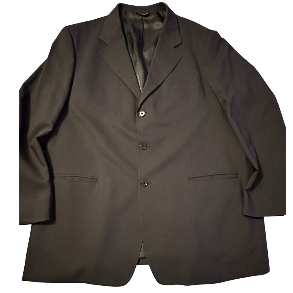 Vito Rufolo‎ Blazer Mens 52 Long Black Wool Made Italy Super 100s High Twist
